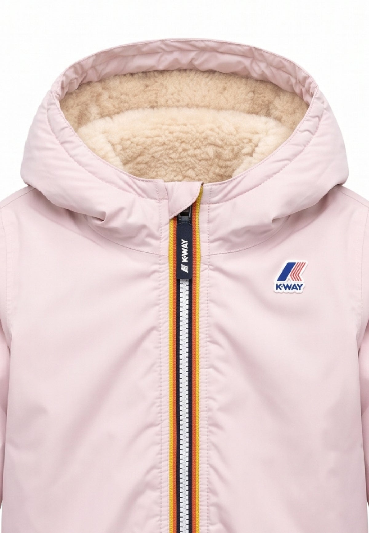 Kway giubbotto rosa con cappuccio imbottito per bambina e neonata
