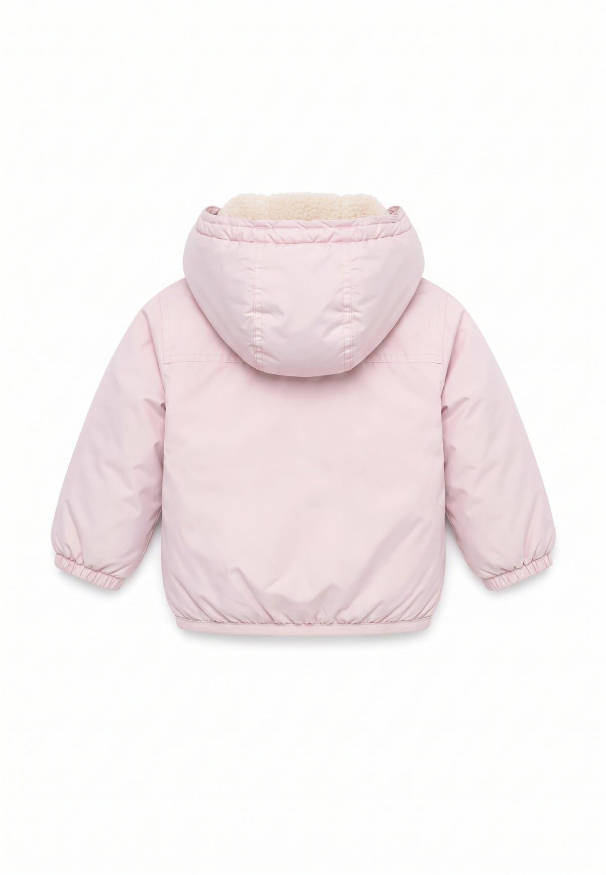 Kway giubbotto rosa con cappuccio imbottito per bambina e neonata