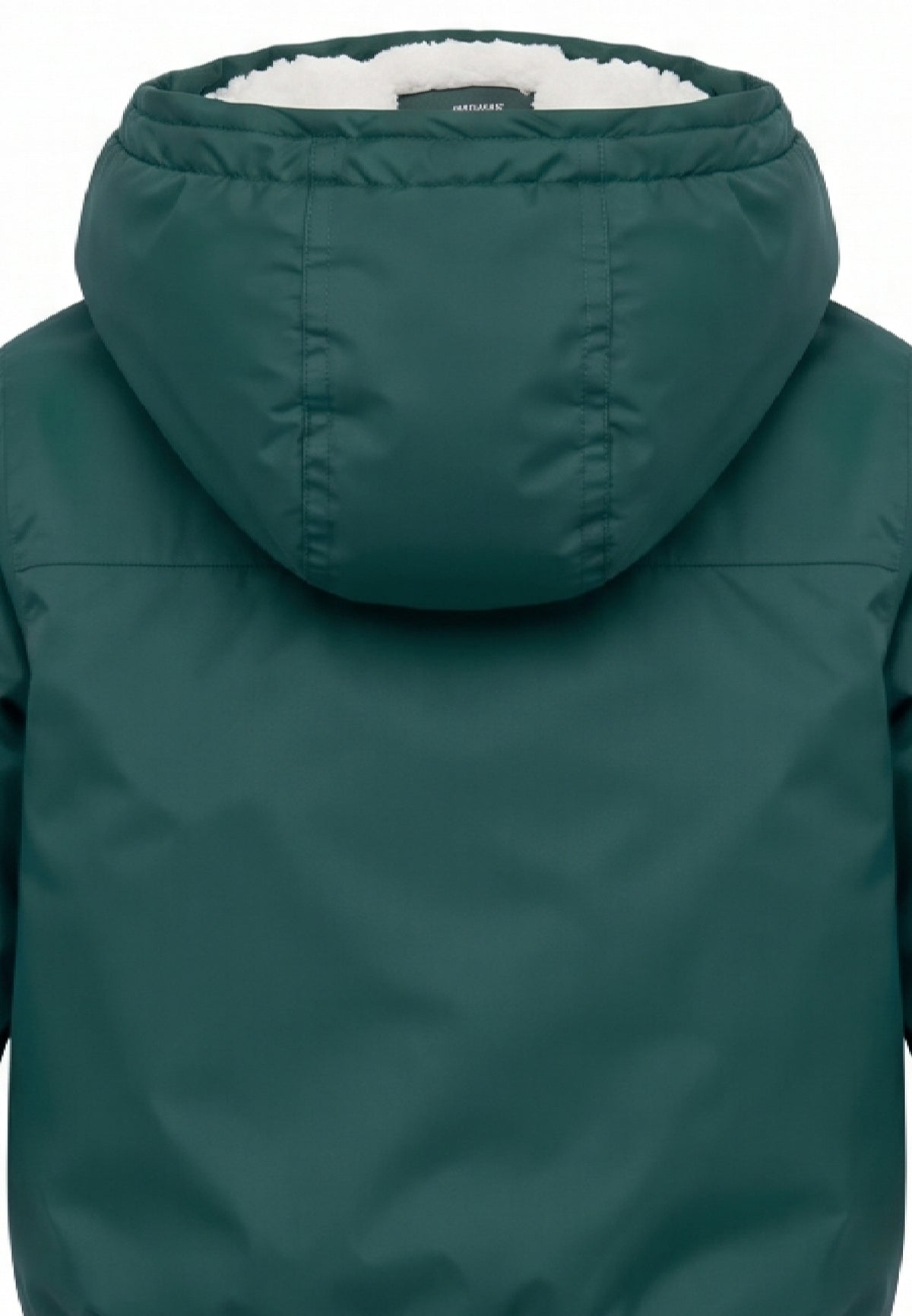 Kway giubbotto verde con cappuccio imbottito per bambino e neonato
