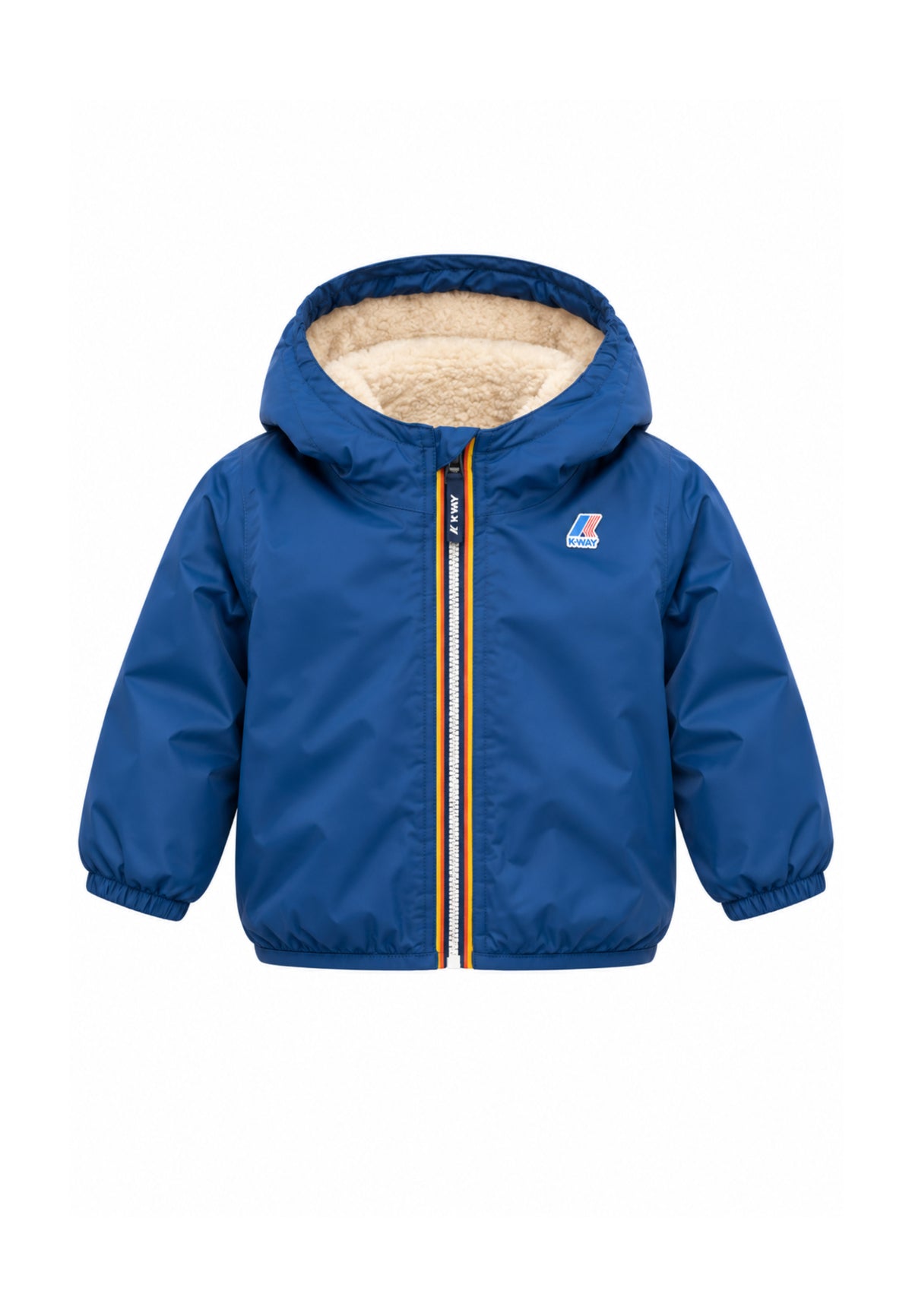 Kway giubbotto blu royal con cappuccio imbottito per bambinao e neonato
