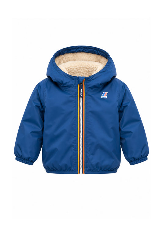 Kway giubbotto blu royal con cappuccio imbottito per bambinao e neonato