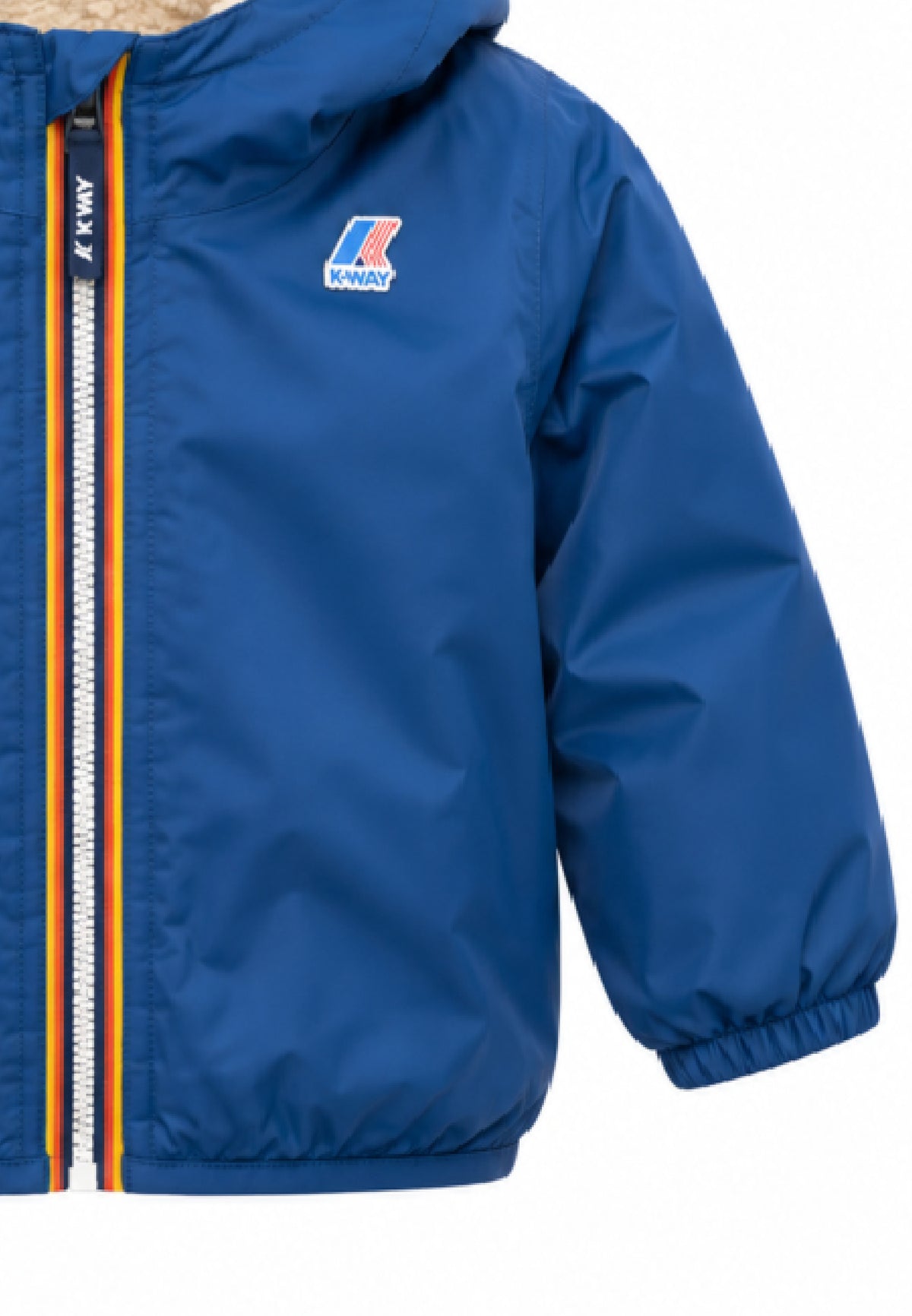 Kway giubbotto blu royal con cappuccio imbottito per bambinao e neonato