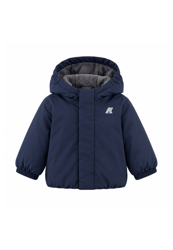 Kway giubbotto blu con cappuccio bambino e neonato