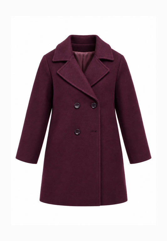 Kocca cappotto bordeaux con bottoni linea dritta Bambine e ragazze yolando.bordò_