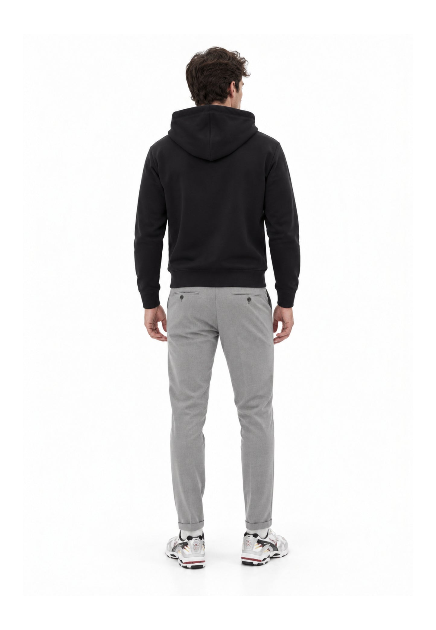 John Richmond felpa NERA CON CAPPUCCIO E MINI LOGO Uomo uma26029fe.ne_