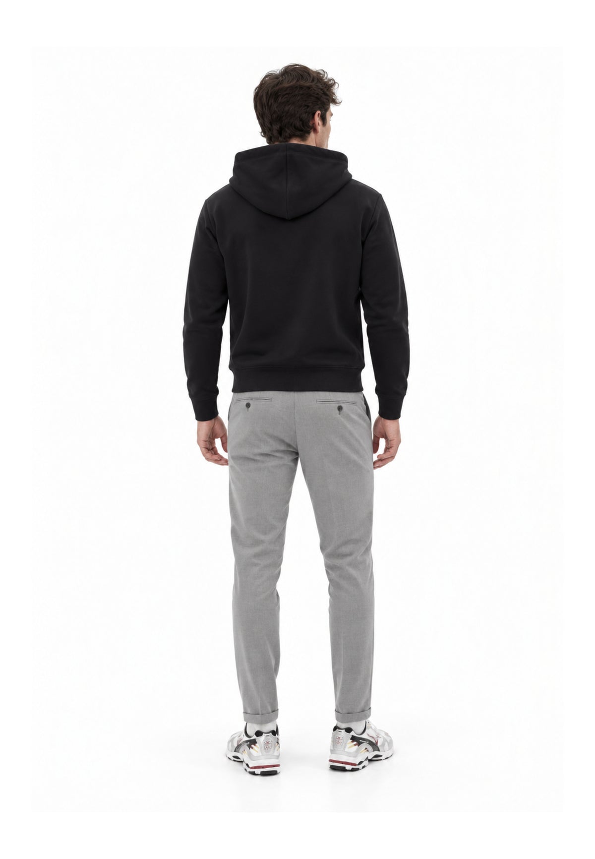 John Richmond felpa NERA CON CAPPUCCIO E MINI LOGO Uomo uma26029fe.ne_
