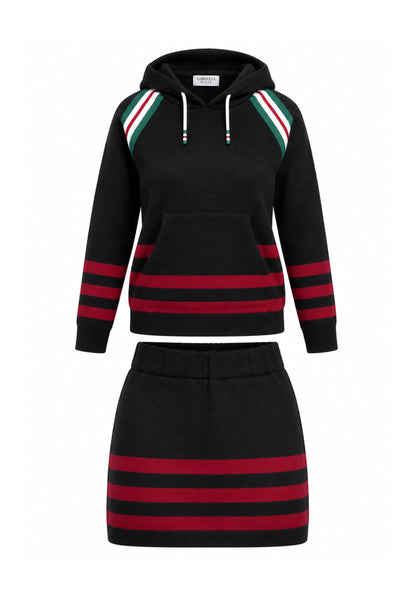 Gabriella Gucci COMPLETO NERO IN MAGLIA CON FELPA E GONNA Bambine e ragazze GK305+GK307.NE_