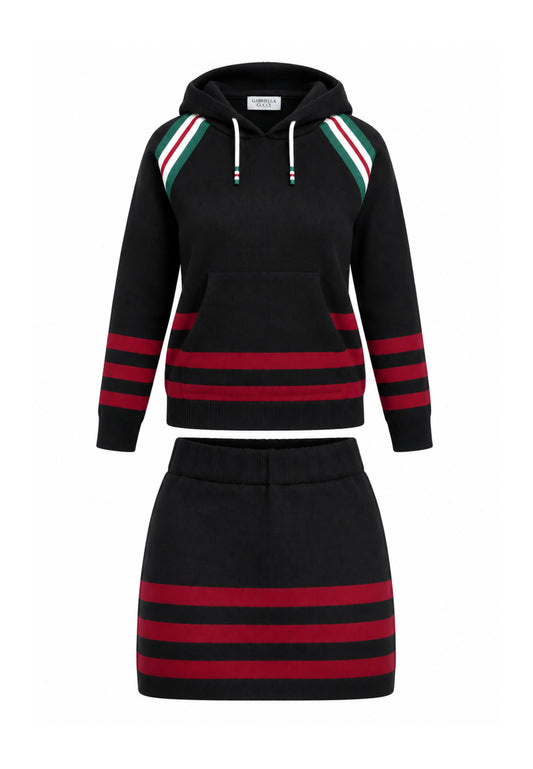Gabriella Gucci COMPLETO NERO IN MAGLIA CON FELPA E GONNA Bambine e ragazze GK305+GK307.NE_