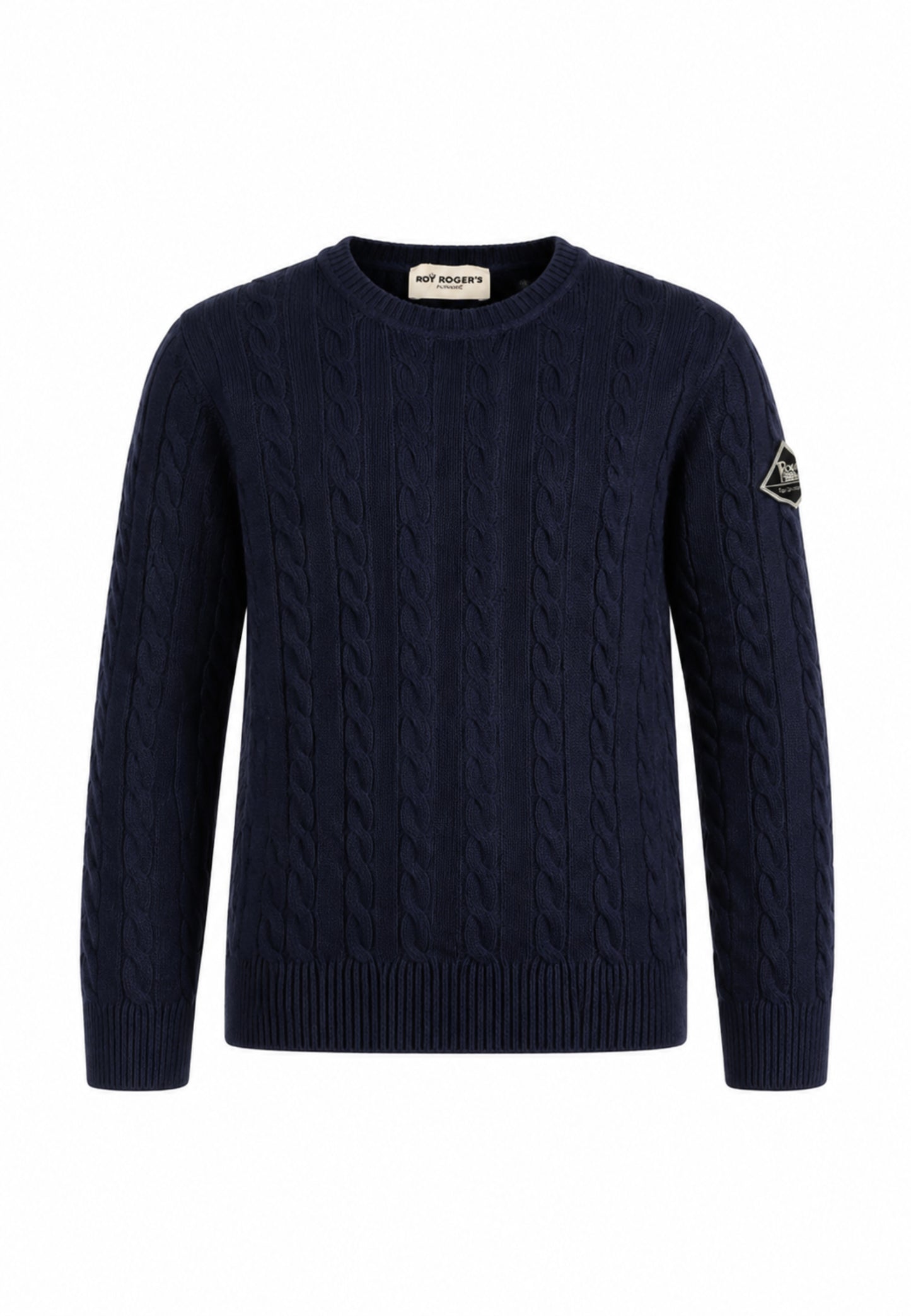 Roy Roger's maglione blu a  treccia con toppa sul braccio Bambini e ragazzi rx401/00.blu_
