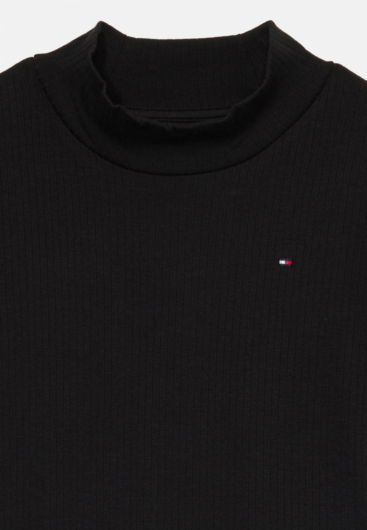 TOMMY HILFIGER MAGLIA NERA A COLLO ALTO CON ORLO ONDULATO Bambine e ragazze KG0KG08802BDS.NE_