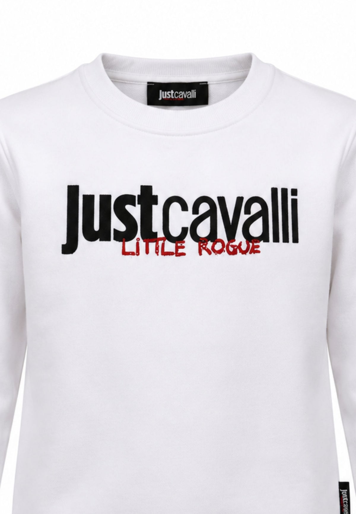 JUST CAVALLI felpa BIANCA GIROCOLLO CON logo borchie Bambine e ragazze jba26158fe.bia_