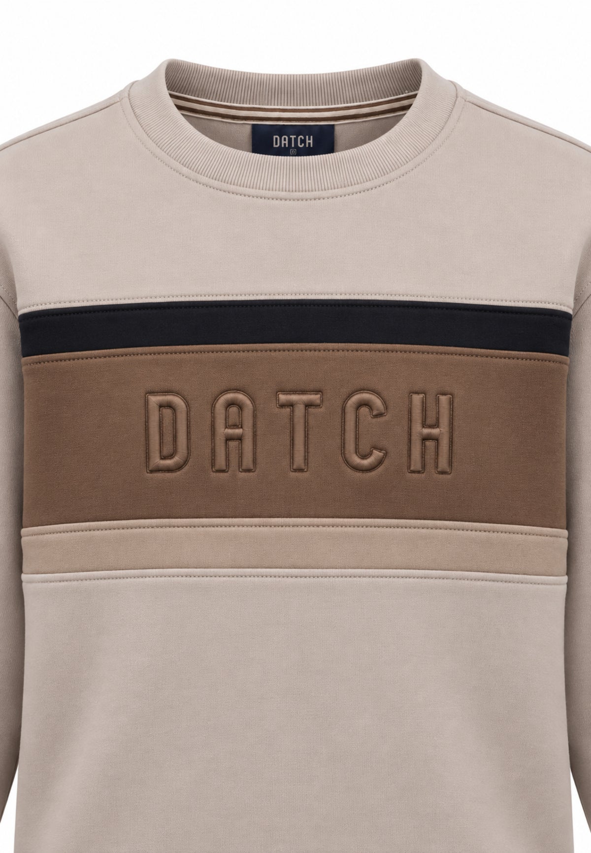 DATCH FELPA BEIGE A GIROCOLLO CON STRISCIA CENTRALE Bambini e ragazzi DTH2157.BEIGE_