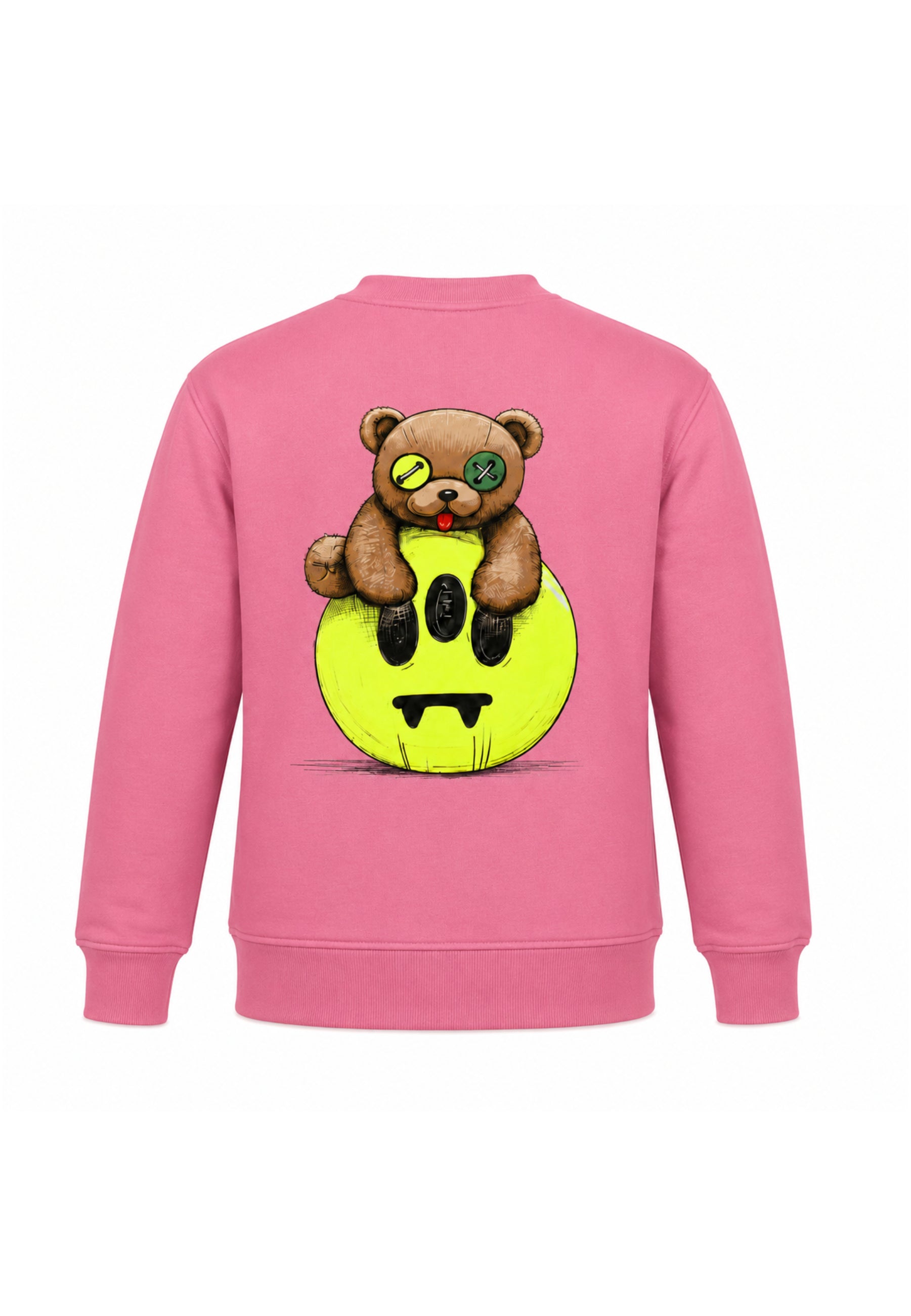 BARROW FELPA ROSA GIROCOLLO CON LOGO DAVANTI E STAMPA ORSETTO DIETRO Bambini e ragazzi F6BKJUSW162.ROSA_