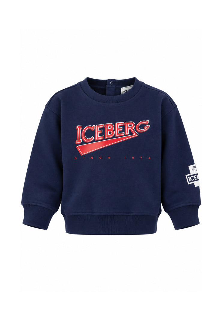 ICEBERGS FELPA BLU CON LOGO CENTRALE Bambini e ragazzi MFICE7330B.BLU_