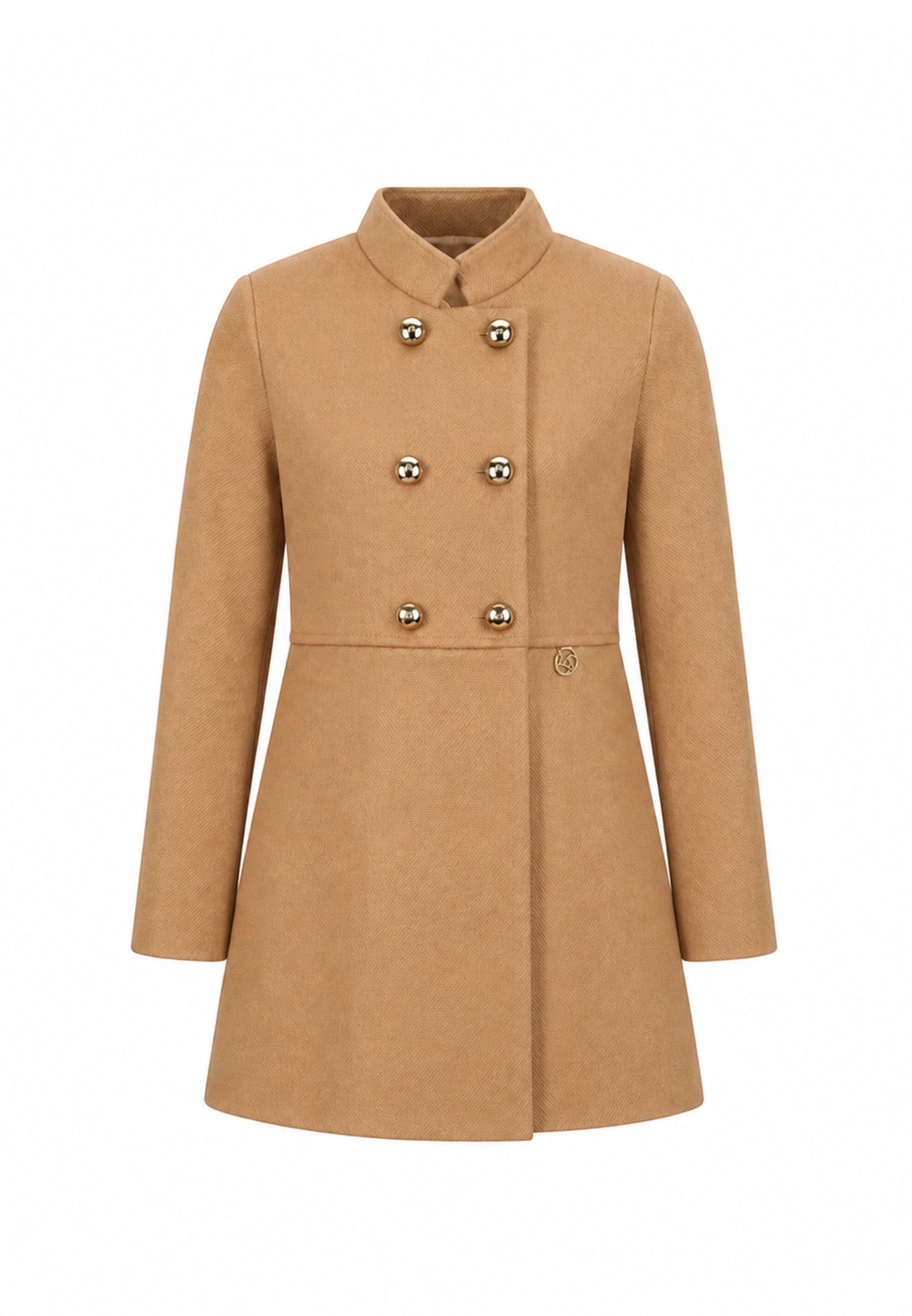 MON SAURIRE cappotto cammello con bottoni dorati e colletto Bambine e ragazze m1403j.camel_
