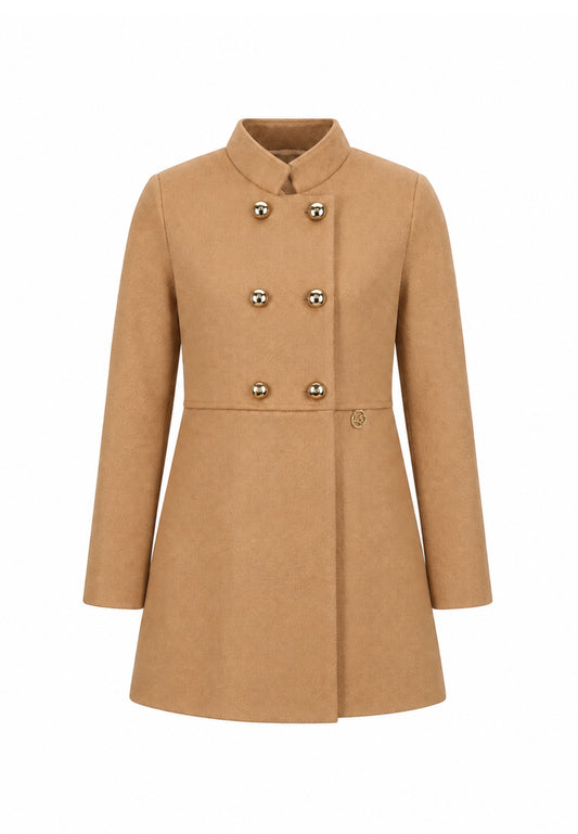 MON SAURIRE cappotto cammello con bottoni dorati e colletto Bambine e ragazze m1403j.camel_