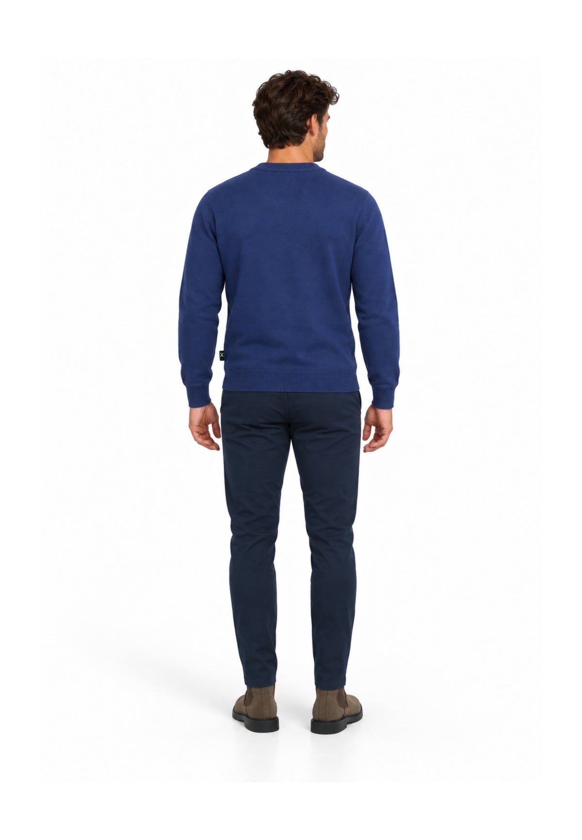 John Richmond maglia BLU IN LANA RASATA CON MINI LOGO Uomo uma26169ma.blu_