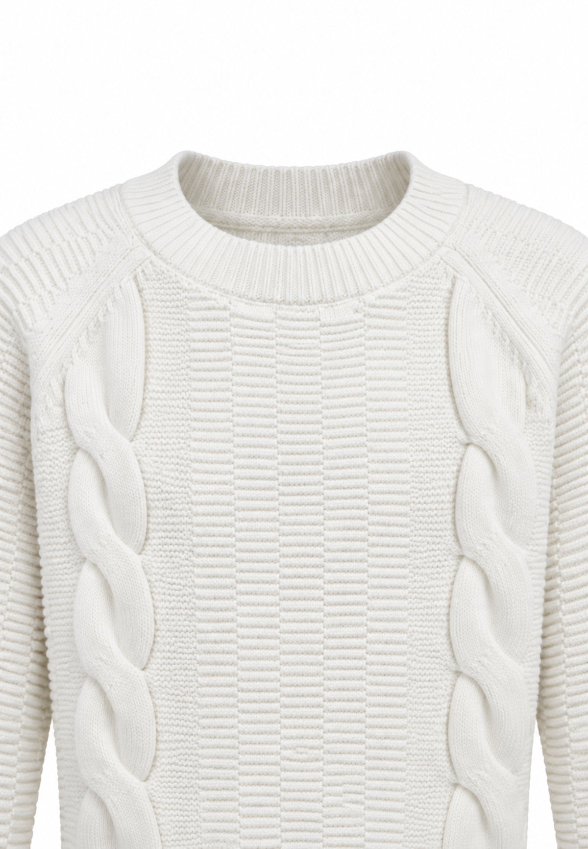 Kocca maglia PANNA ATTILLATA CON TRECCIA Bambine e ragazze aurasim.panna_