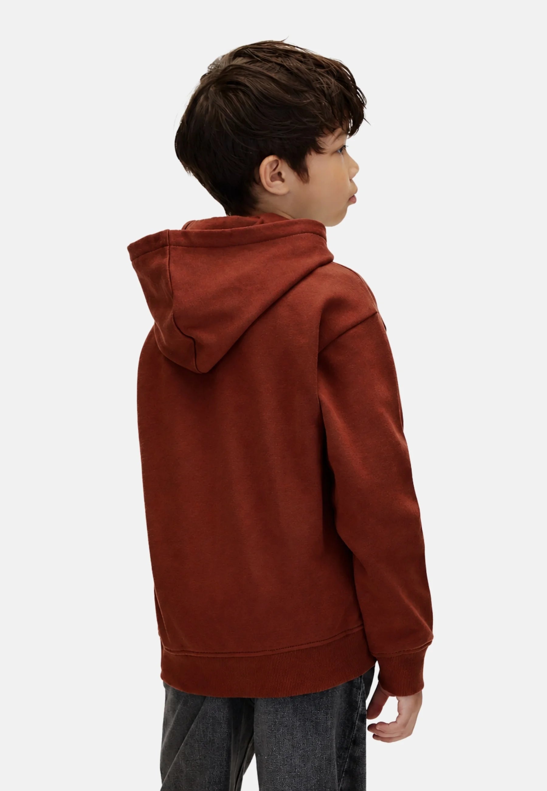 CALVIN KLEIN felpa BORDEAUX CON CAPPUCCIO E LOGO CENTRALE Bambini e ragazzi lvckfjb28bgcq.bordeaux_