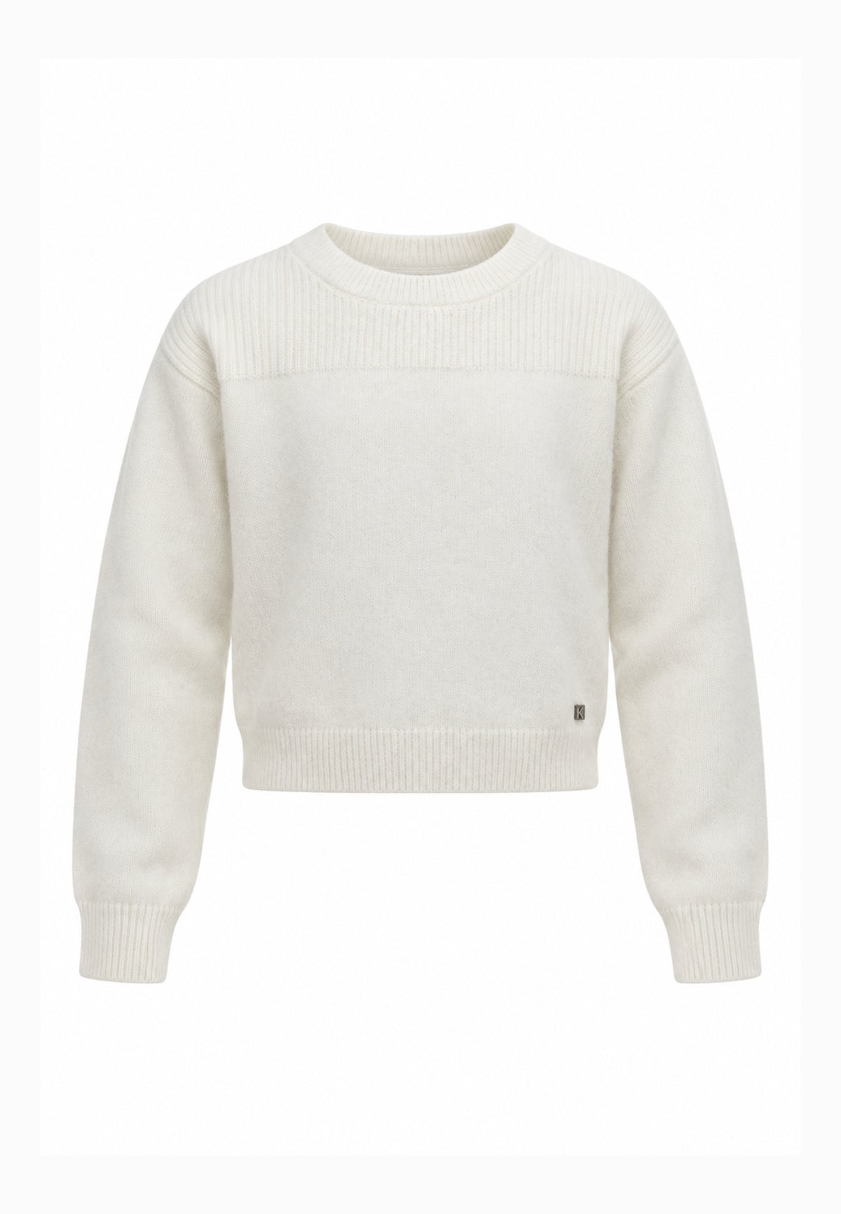 Kocca magliONE PANNA SLIM FIT CON INSERTO A COSTINE Bambine e ragazze zuan.panna_