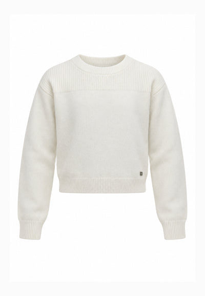 Kocca Junior magliONE PANNA SLIM FIT CON INSERTO A COSTINE Bambina e Ragazza zuan.panna_