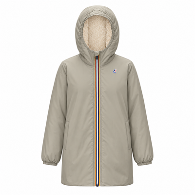 Kway beige unisex con cappuccio interno caldo