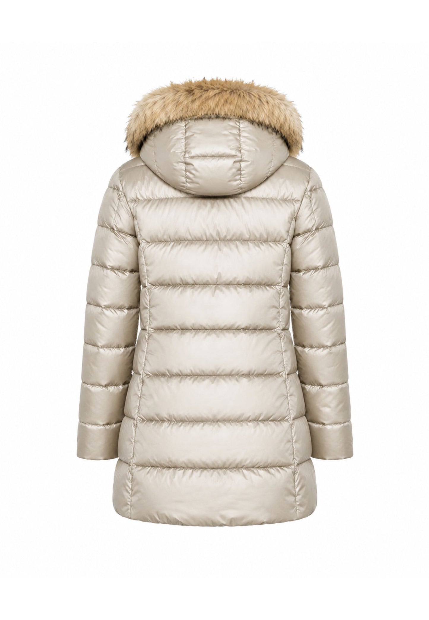 Bomboogie GIUBBOTTO BEIGE TRAPUNTATO CON CAPPUCCIO E PELLICCIA NATURALE Bambine e ragazze CG 363V T DLC6.BEIGE_