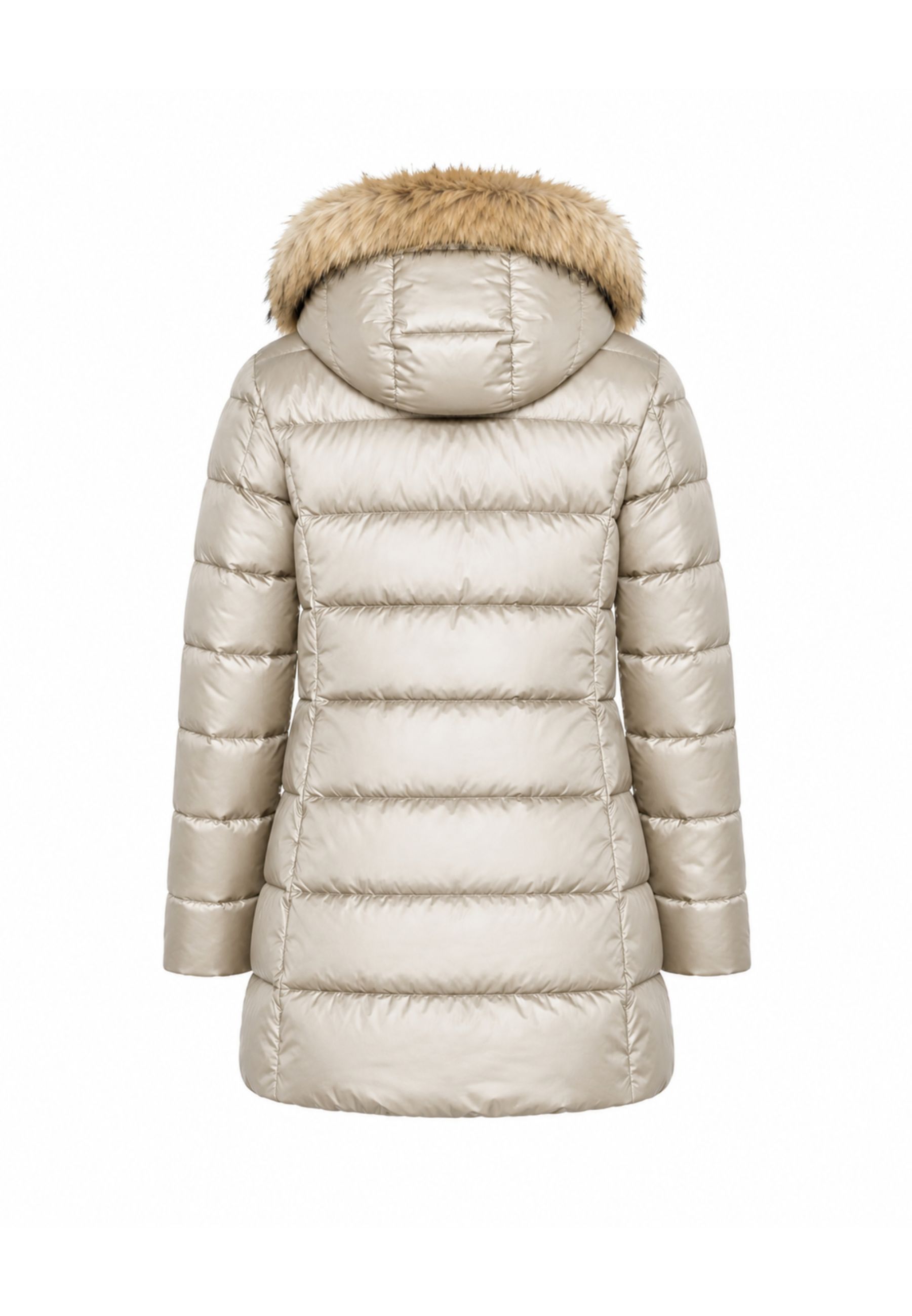 Bomboogie GIUBBOTTO BEIGE TRAPUNTATO CON CAPPUCCIO E PELLICCIA NATURALE Bambine e ragazze CG 363V T DLC6.BEIGE_