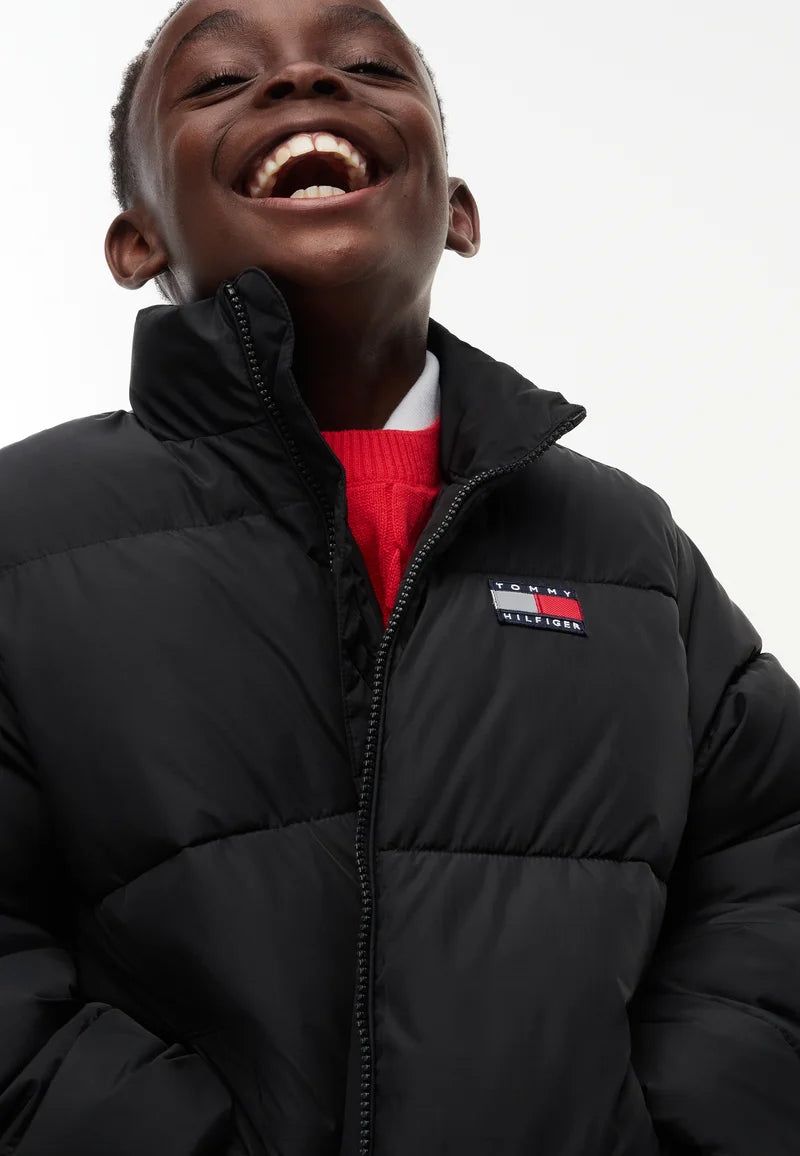 TOMMY HILFIGER GIUBBOTTO nero bomber logo bandiera KB0KB10706BDS.NE_