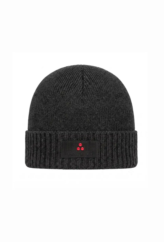 Peuterey CAPPELLO GRIGIO SCURO IN LANA RASATA LOGO CENTRALE Bambini e ragazzi SILLI 03 KID.GRIGSCU_