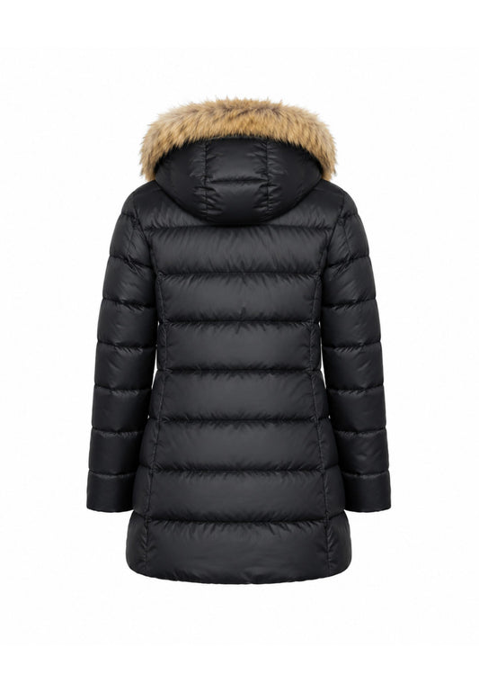 Bomboogie GIUBBOTTO Nero TRAPUNTATO CON CAPPUCCIO E PELLICCIA NATURALE Bambine e ragazze CG363VTDLC6.NE_
