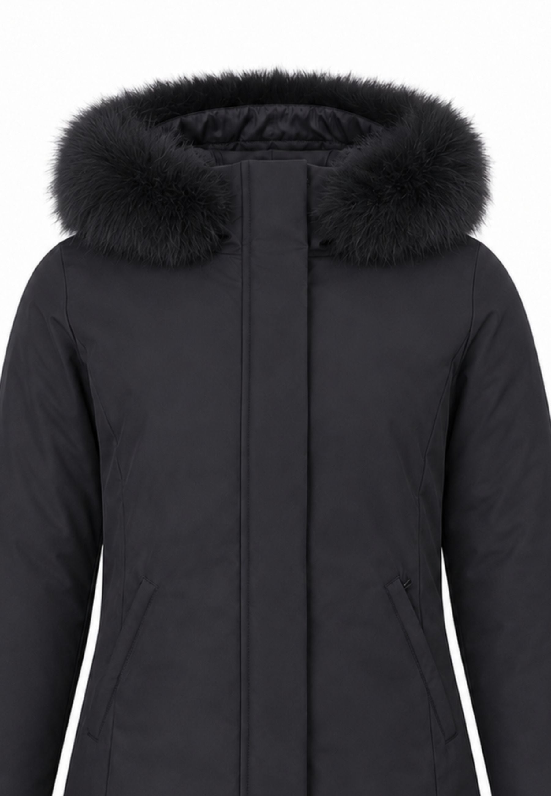 Bomboogie GIUBBOTTO NERO CON CAPPUCCIO E PELLICCIA VERA Bambine e ragazze CG 583V T ACR 6.NE_