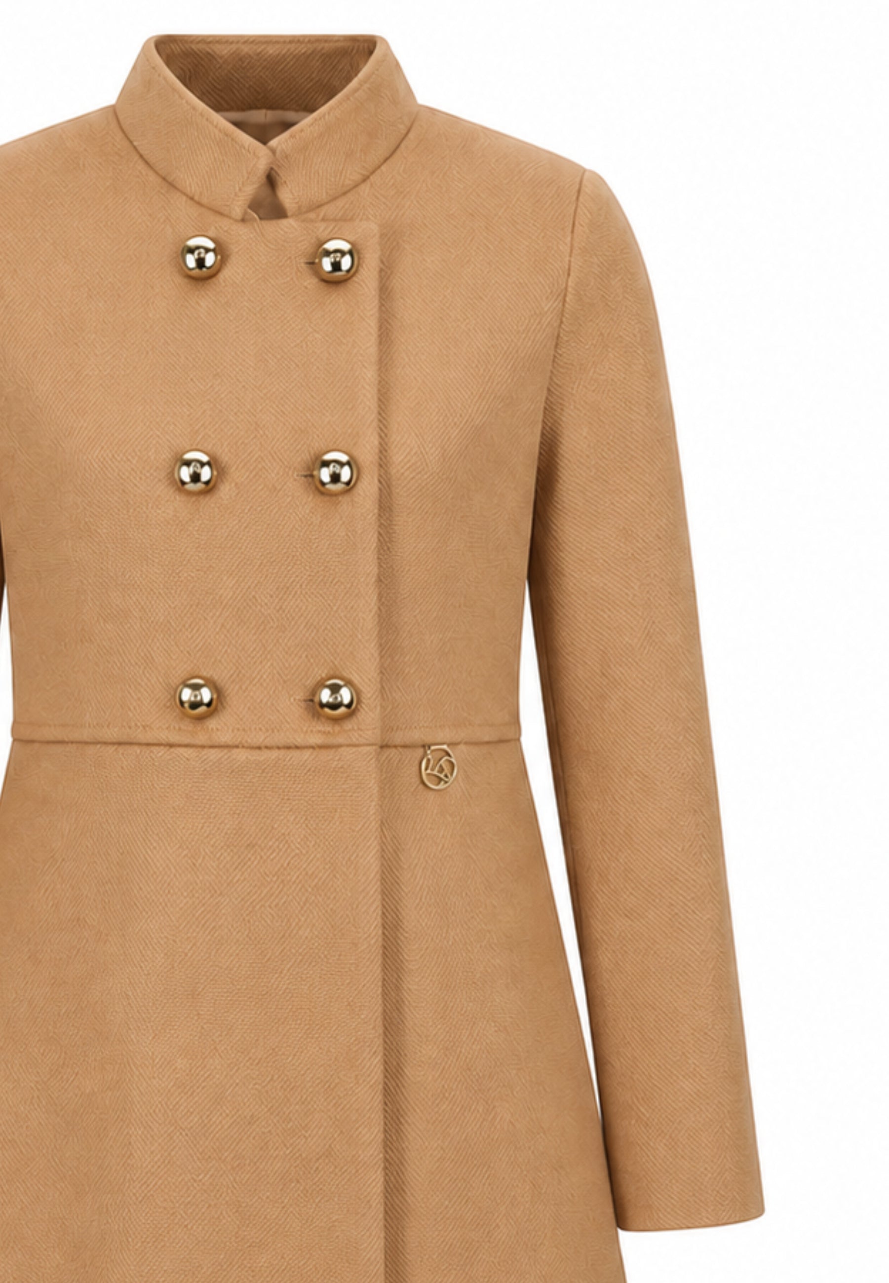 MON SAURIRE cappotto cammello con bottoni dorati e colletto Bambine e ragazze m1403j.camel_