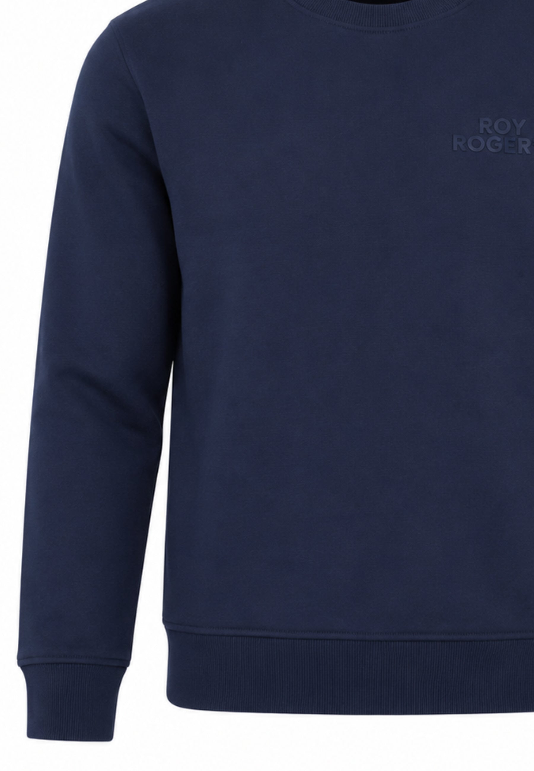 Roy Roger's felpa blu a girocollo con logo gommato piccola Bambini e ragazzi rz486/00.bluscur_
