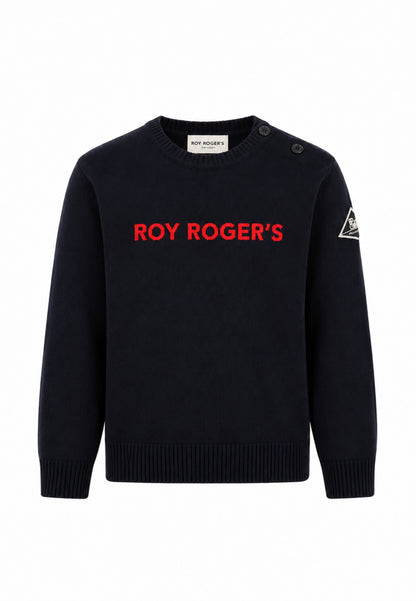 Roy Roger's maglia BLU CON LOGO CENTRALE RICAAMTO Bambini e ragazzi rh116/00.blu_