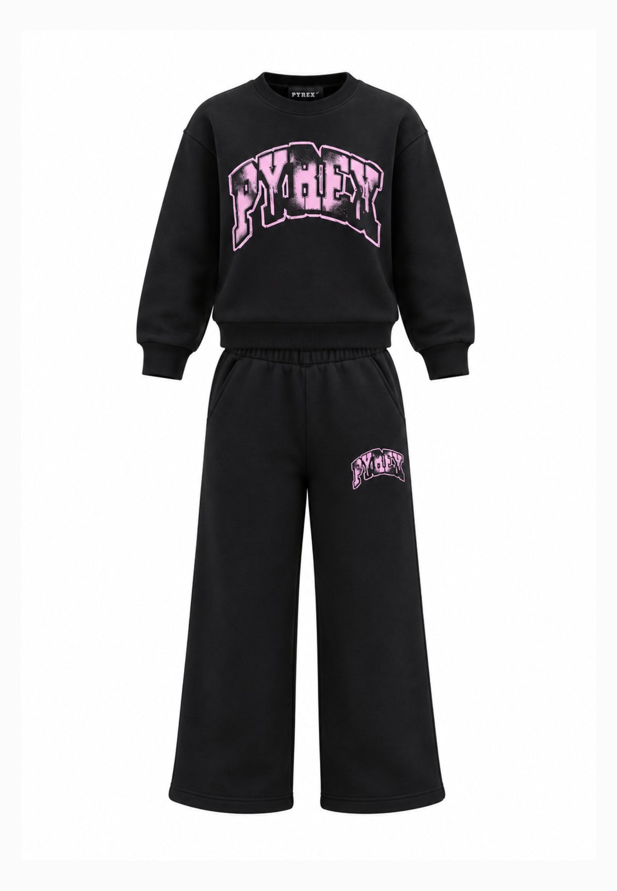 Pyrex TUTA NERA CON LOGO GRAFFITI CENTRALE Bambine e ragazze 26IPK46321.NE_