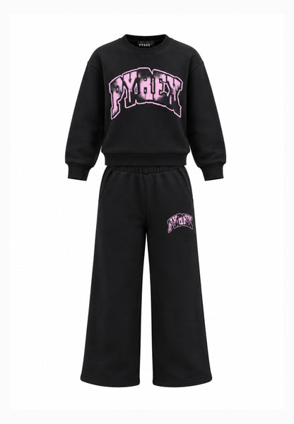Pyrex TUTA NERA CON LOGO GRAFFITI CENTRALE Bambine e ragazze 26IPK46321.NE_