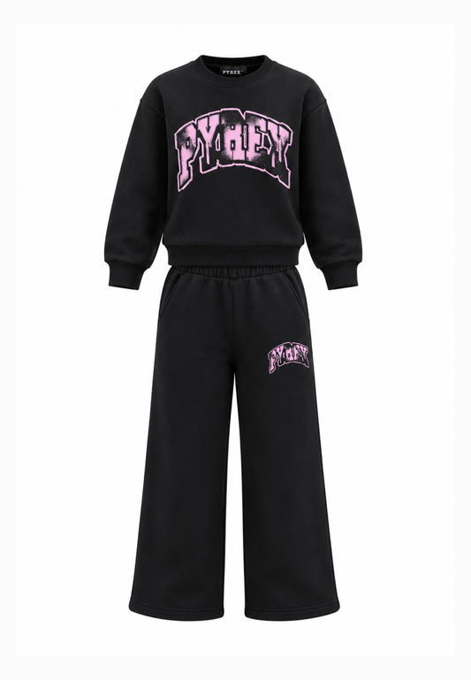 Pyrex TUTA NERA CON LOGO GRAFFITI CENTRALE Bambine e ragazze 26IPK46321.NE_