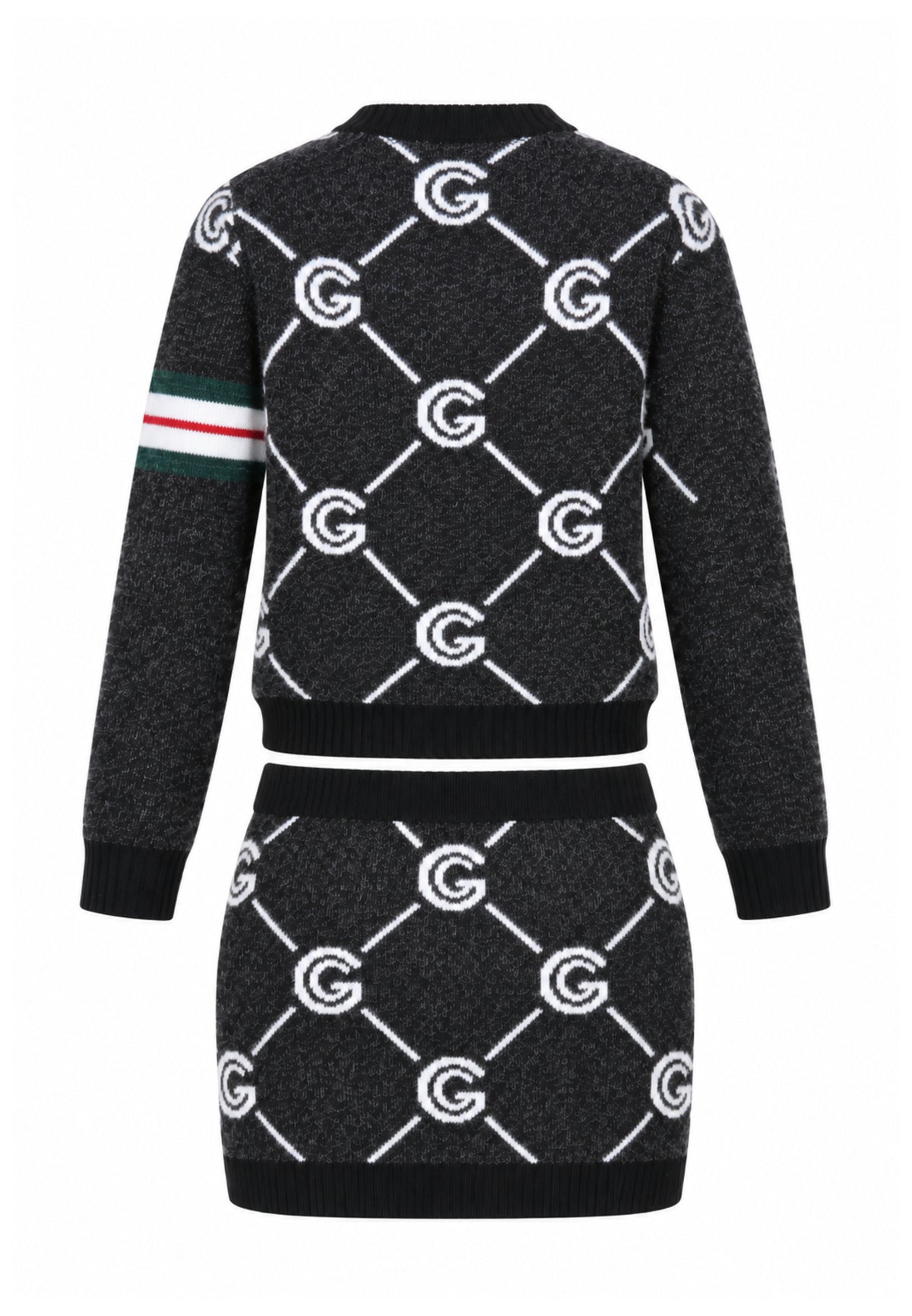 Gabriella Gucci COMPLETO NERO IN MAGLIA CON MAGLIONE E GONNA LOGATI Bambine e ragazze GK300+GK301.NE_