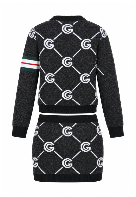 Gabriella Gucci COMPLETO NERO IN MAGLIA CON MAGLIONE E GONNA LOGATI Bambine e ragazze GK300+GK301.NE_