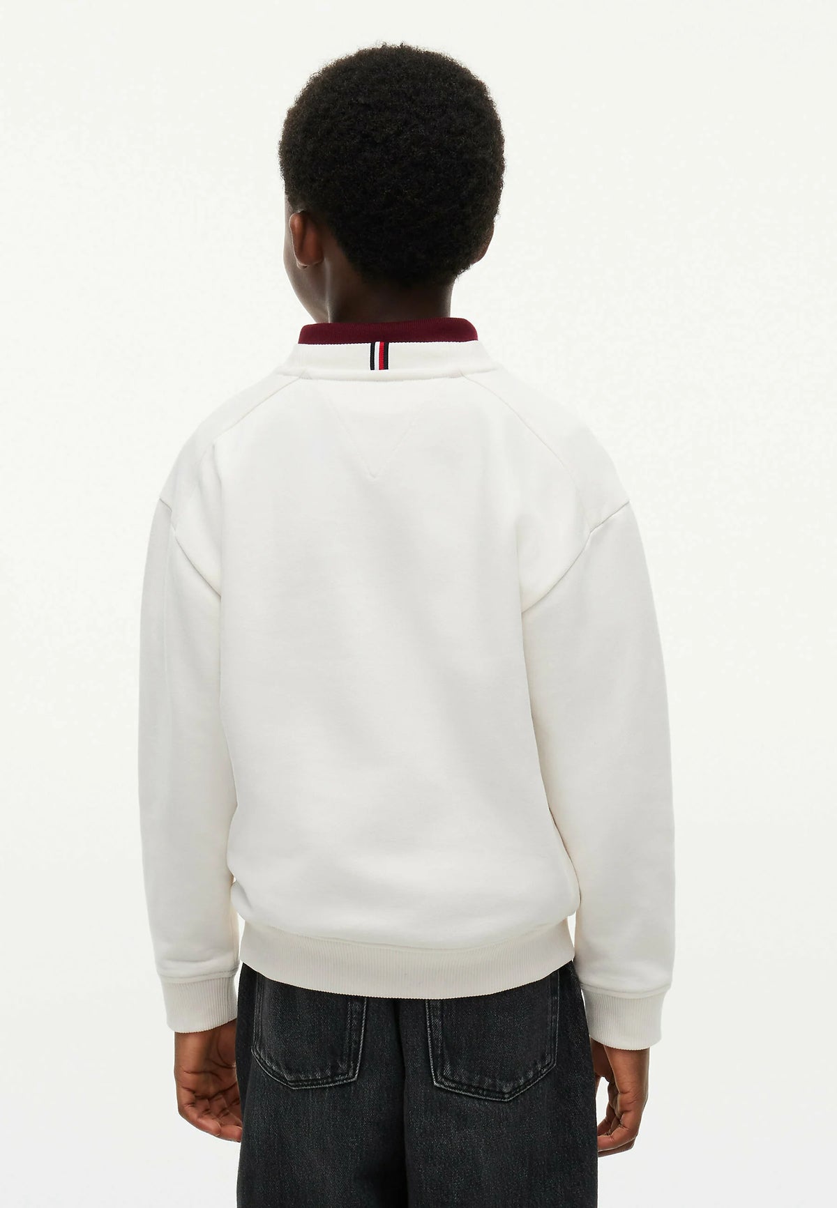 TOMMY HILFIGER FELPA panna a girocollo bambino logo grande KB0KB10631YBH.PANNA_