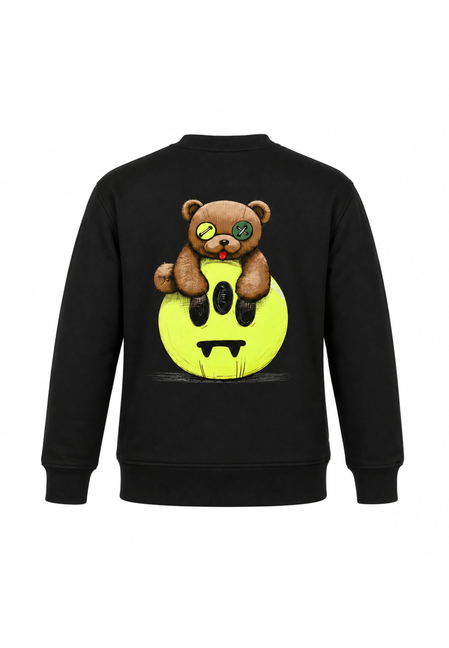 BARROW FELPA NERA GIROCOLLO CON LOGO DAVANTI E STAMPA ORSETTO DIETRO Bambini e ragazzi F6BKJUSW162.NE_