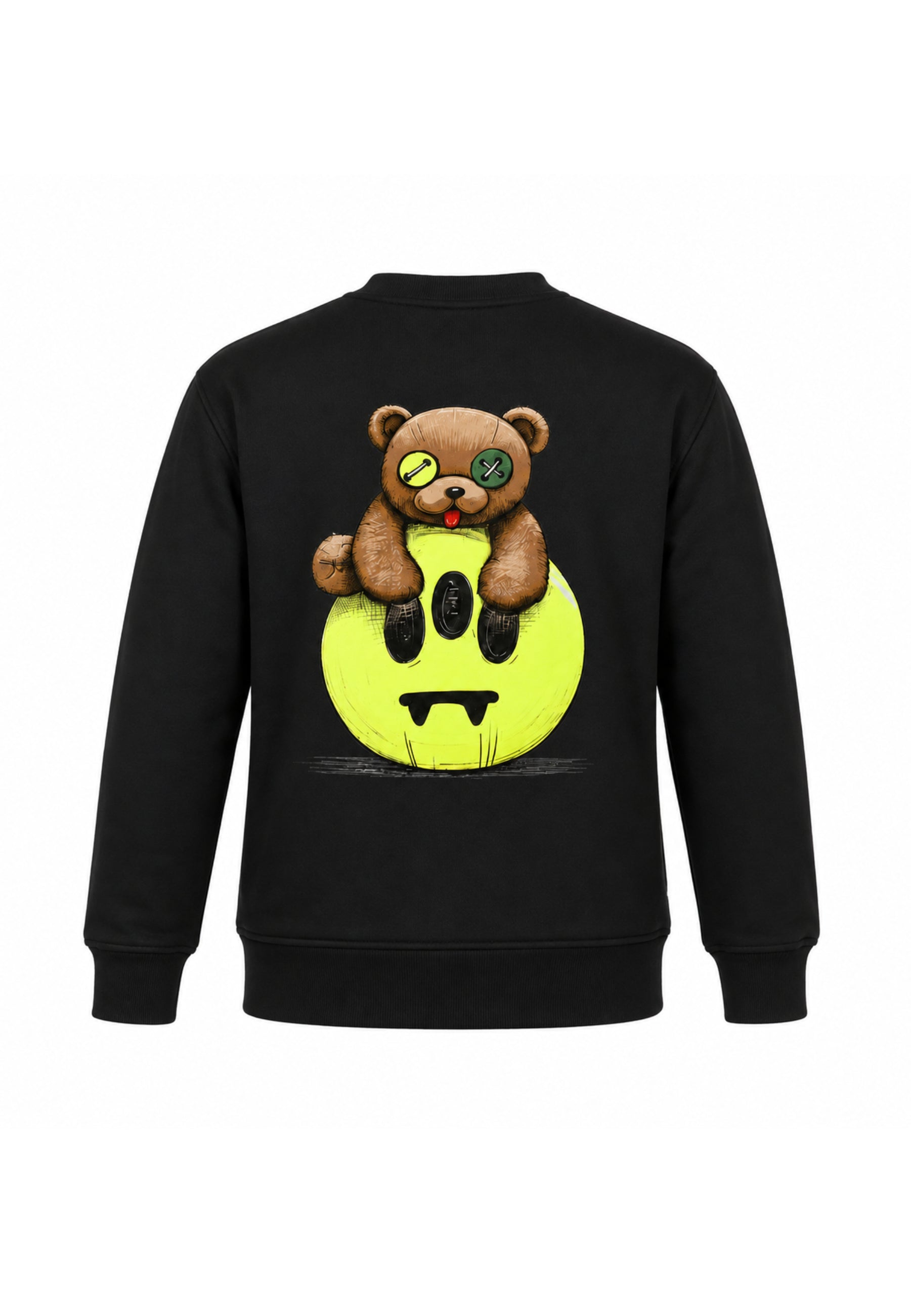 BARROW FELPA NERA GIROCOLLO CON LOGO DAVANTI E STAMPA ORSETTO DIETRO Bambini e ragazzi F6BKJUSW162.NE_