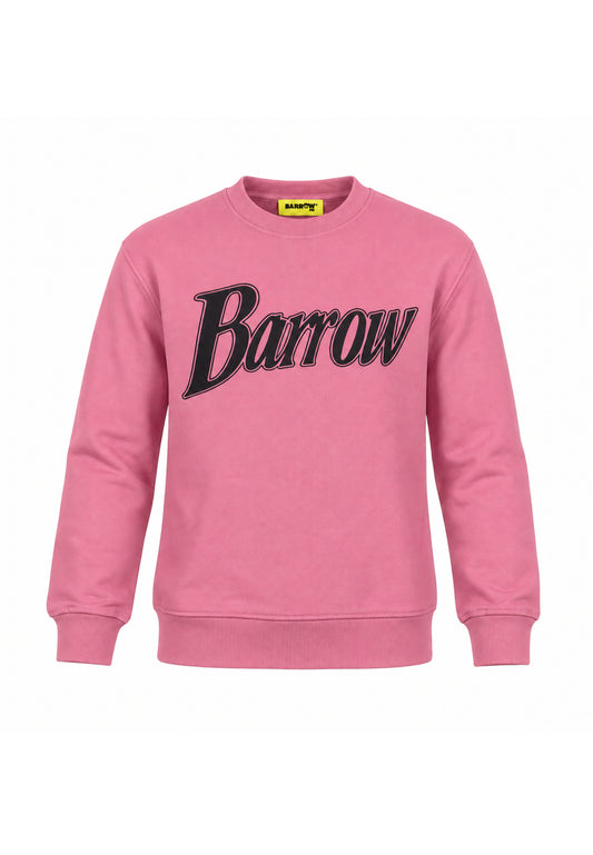 BARROW FELPA ROSA GIROCOLLO CON LOGO DAVANTI E STAMPA ORSETTO DIETRO Bambini e ragazzi F6BKJUSW162.ROSA_