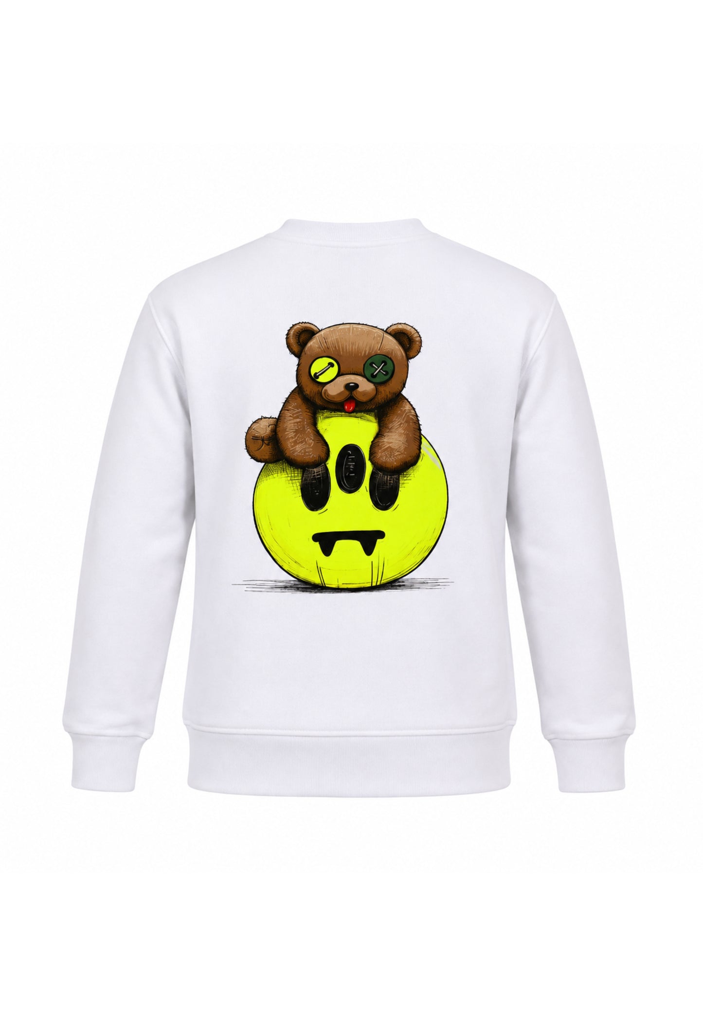 BARROW FELPA BIANCA GIROCOLLO CON LOGO DAVANTI E STAMPA ORSETTO DIETRO Bambini e ragazzi F6BKJUSW162.BIA_