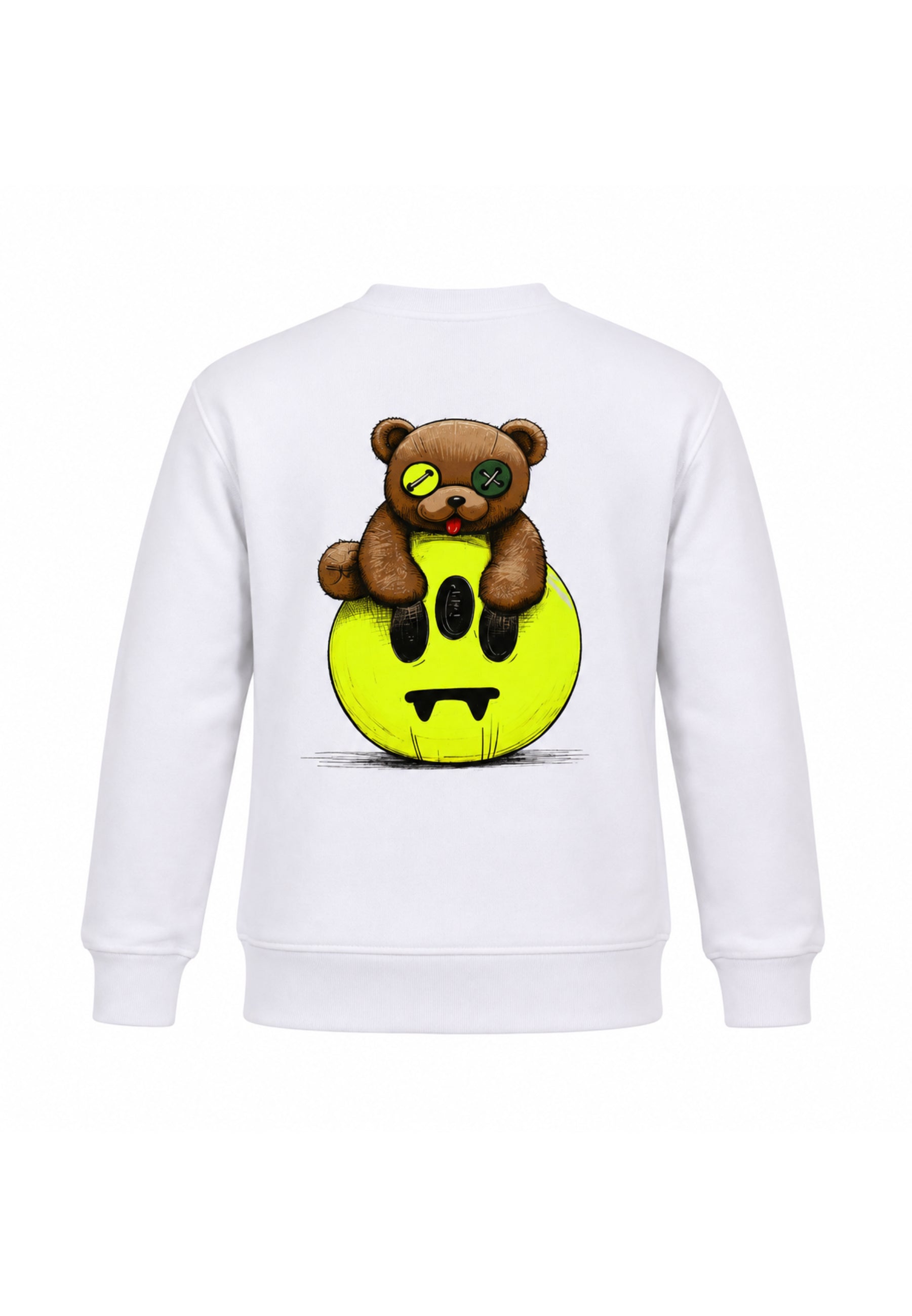 BARROW FELPA BIANCA GIROCOLLO CON LOGO DAVANTI E STAMPA ORSETTO DIETRO Bambini e ragazzi F6BKJUSW162.BIA_