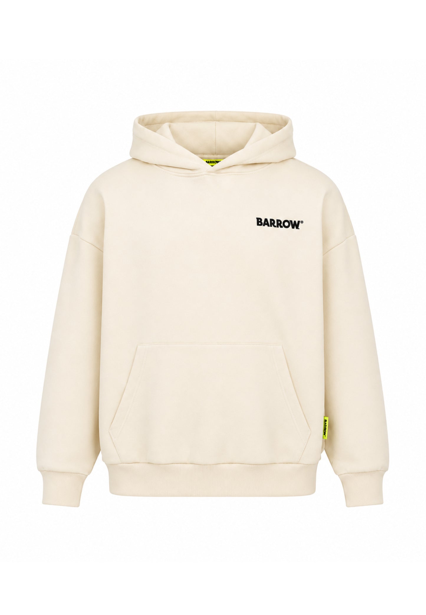 BARROW FELPA PANNA CON CAPPUCCIO con mini scritta davanti e maxi scritta dietro Bambini e ragazzi F6BKJUHS015.PANNA_