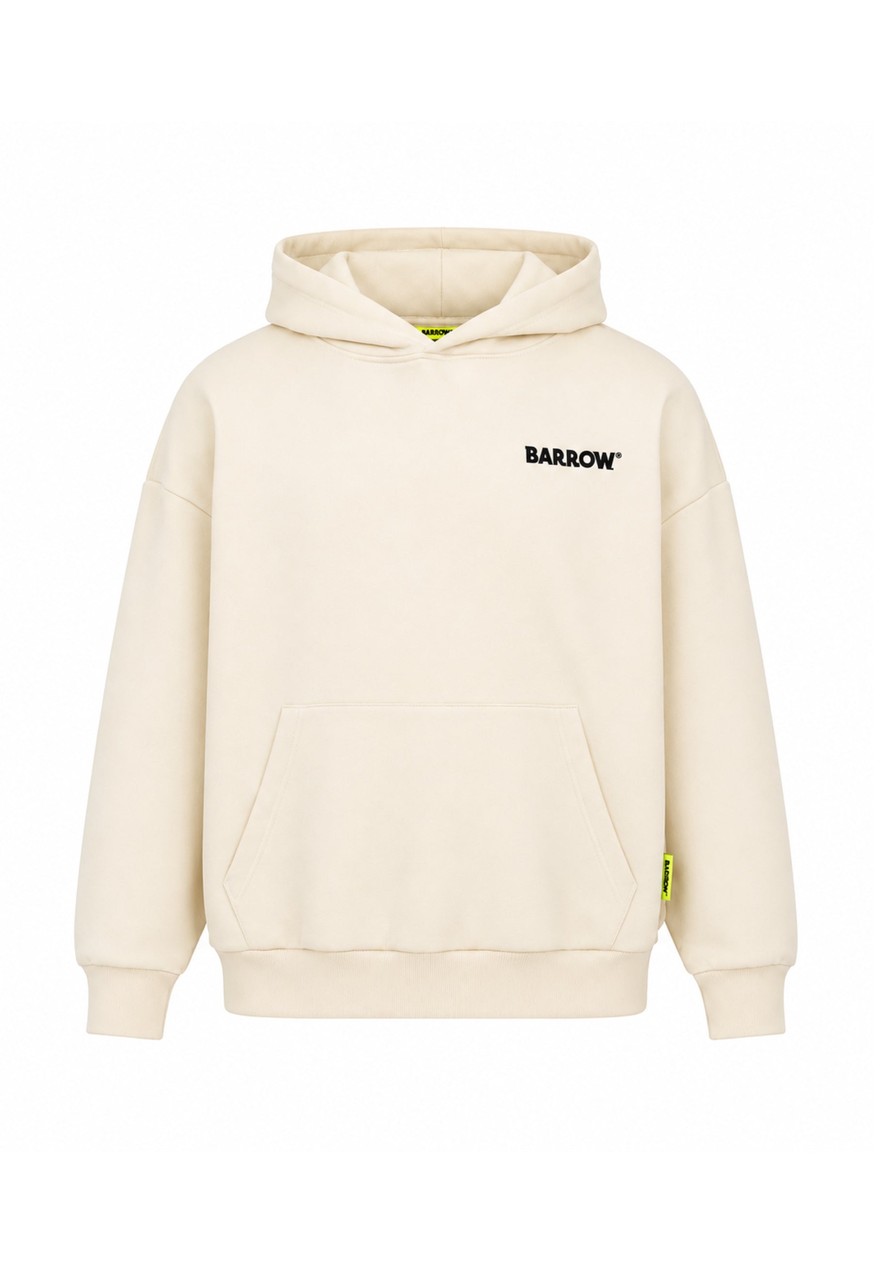 BARROW FELPA PANNA CON CAPPUCCIO con mini scritta davanti e maxi scritta dietro Bambini e ragazzi F6BKJUHS015.PANNA_