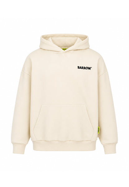 BARROW FELPA PANNA CON CAPPUCCIO con mini scritta davanti e maxi scritta dietro Bambini e ragazzi F6BKJUHS015.PANNA_