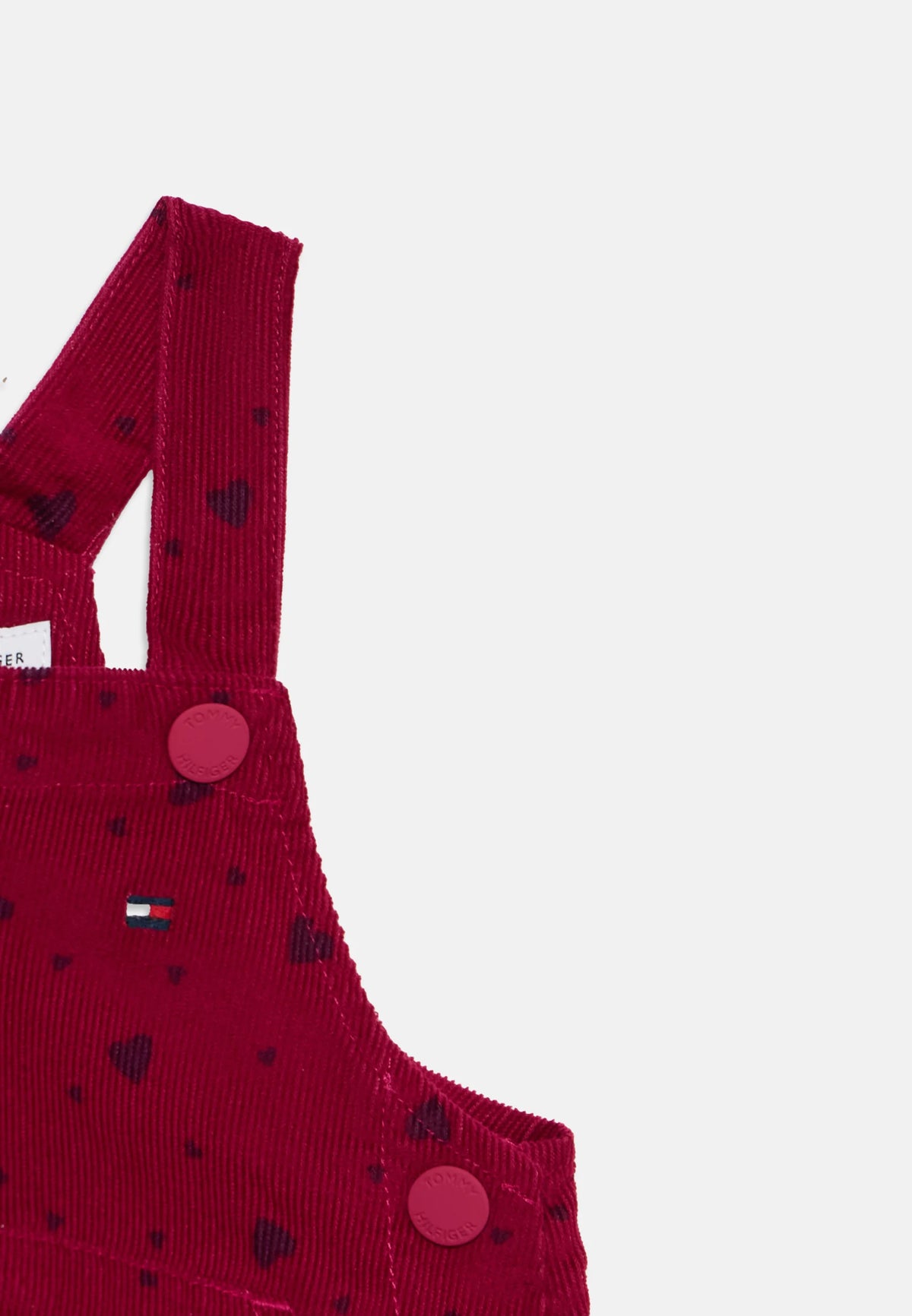 TOMMY HILFIGER COMPLETO BORDEAUX CON VESTITO SALOPETTE CON CUORI Bambine e ragazze KN0KN02324X1R.BORDO_